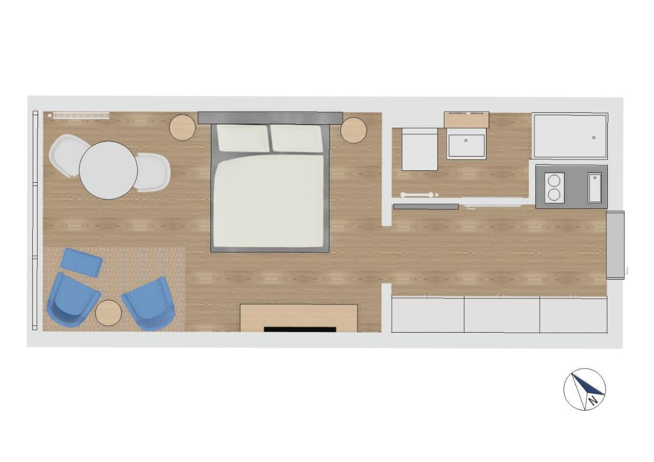 Fewo1846 Intermar - Marina Del Rey - Elegantes Studioapartment Mit Meerblick Und Eigenem Strandkorb Gluecksburg Luaran gambar