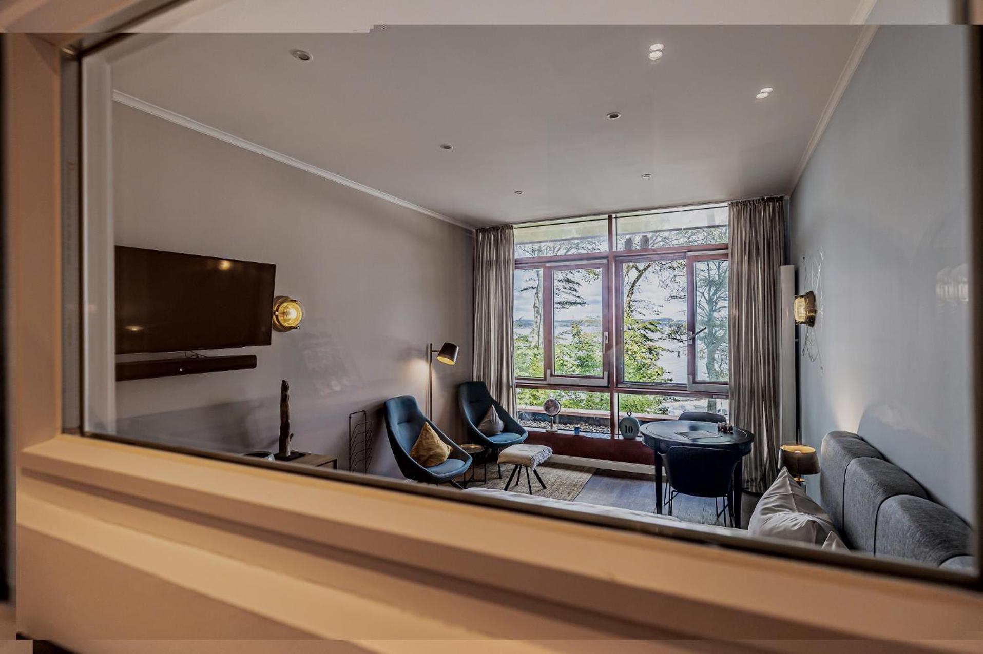 Fewo1846 Intermar - Marina Del Rey - Elegantes Studioapartment Mit Meerblick Und Eigenem Strandkorb Gluecksburg Luaran gambar